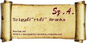 Szigyártó Aranka névjegykártya